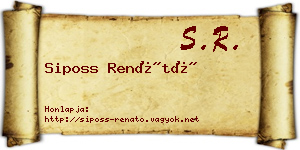 Siposs Renátó névjegykártya